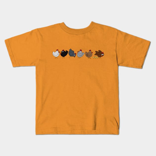 A Bunch of Cute Chickens Kids T-Shirt by rmcbuckeye